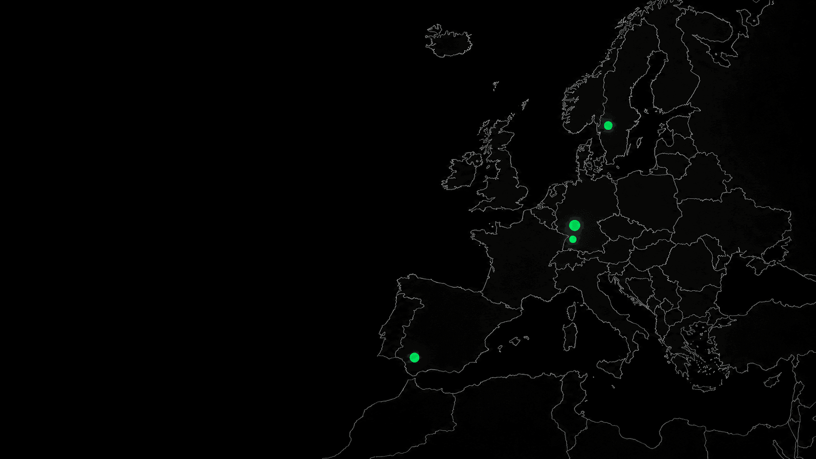 Map of Europe marking ICODOS sites in Germany, Spain and Sweden