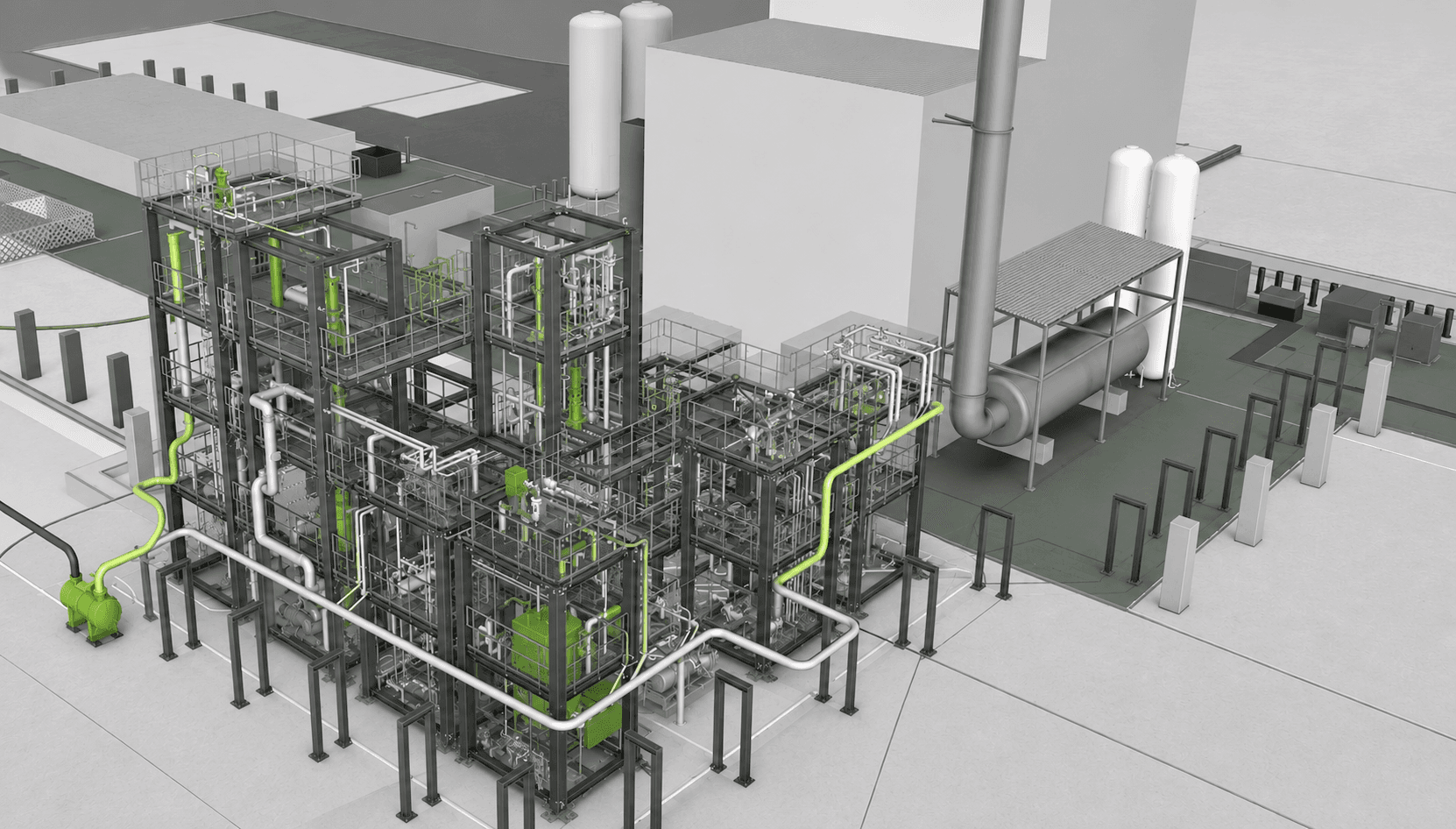 3D-Konstruktionsmodell der POSEIDON-Demonstrationsanlage