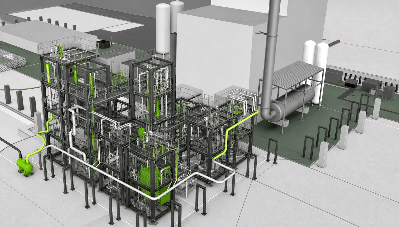 3D render of the POSEIDON demonstration plant